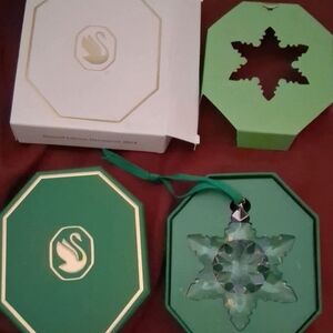 Swarovski Green Crystal Snowflake Ornament